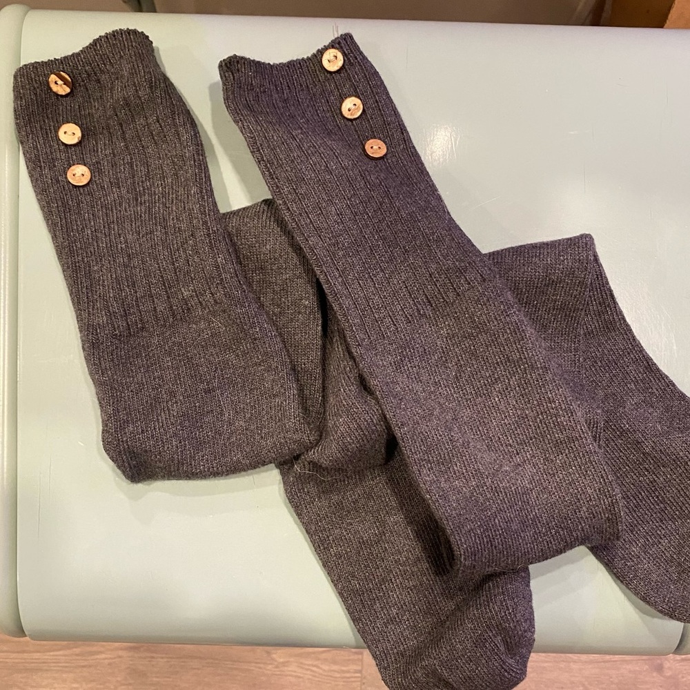 over the knee thigh high socks gray